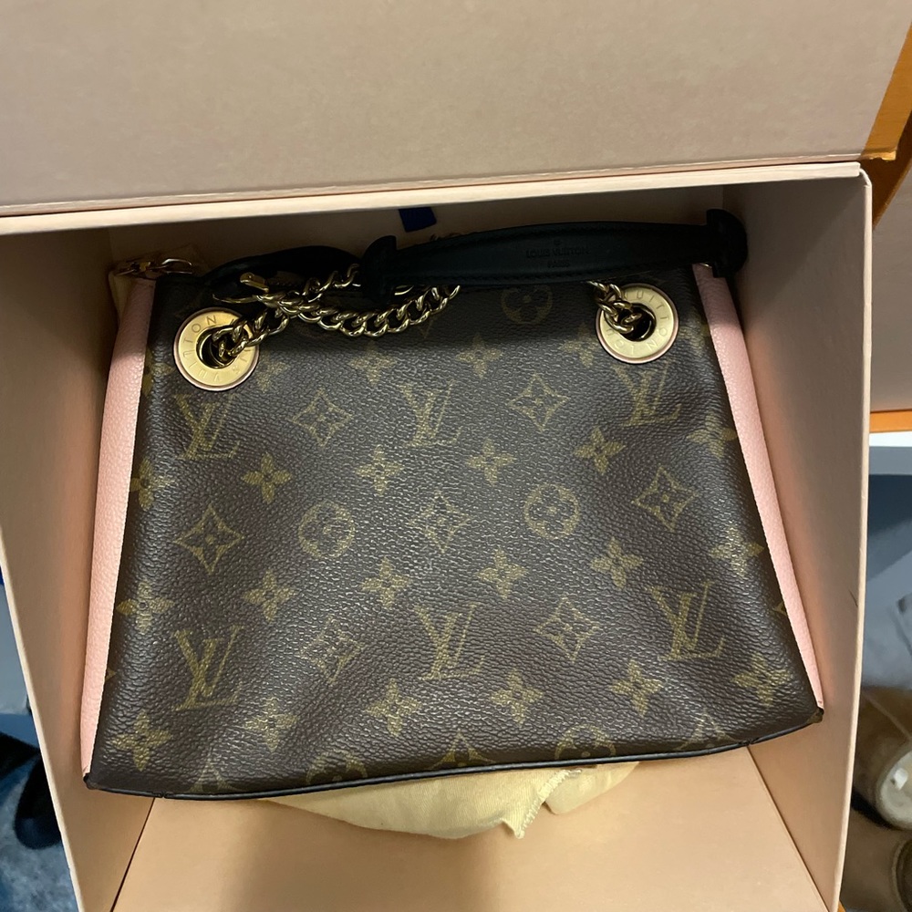 Lv Louis Vuitton Surene Bb Monogram Canvas Brown Pink Shoulder Bag